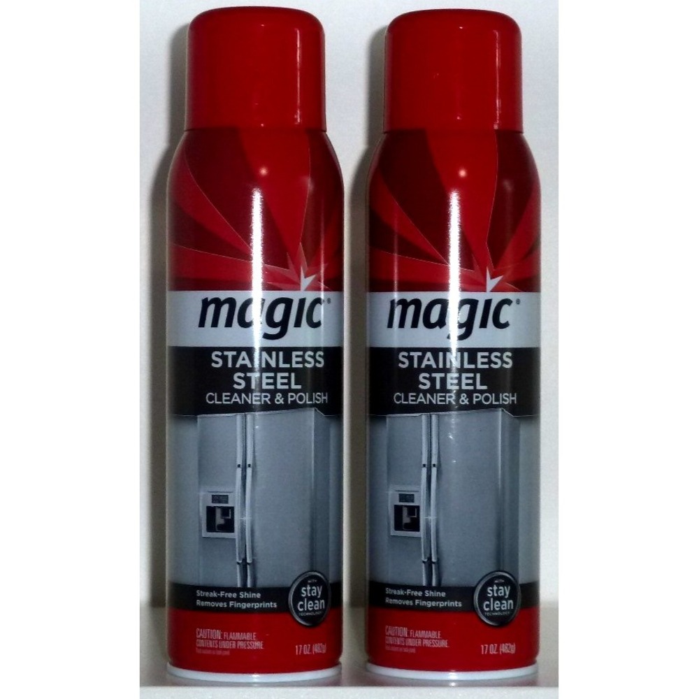 (2-Pk) Magic® STAINLESS STEEL Range Appliance POLISH & CLEANER Shine Protect